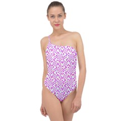 Crazypink Classic One Shoulder Swimsuit