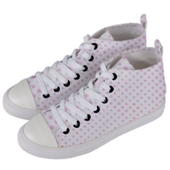 Polka Dot Summer Women s Mid-top Canvas Sneakers by designsbyamerianna