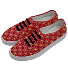 Red Yellow Pattern Design Men s Classic Low Top Sneakers