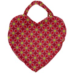 Red Yellow Pattern Design Giant Heart Shaped Tote by Alisyart