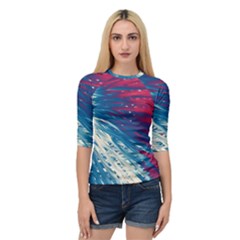 Lines Curlicue Fantasy Quarter Sleeve Raglan Tee