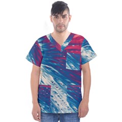 Lines Curlicue Fantasy Men s V-Neck Scrub Top