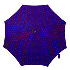 Blue Pattern Red Texture Hook Handle Umbrellas (large)