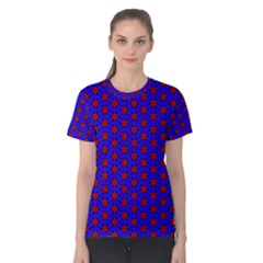 Blue Pattern Red Texture Women s Cotton Tee