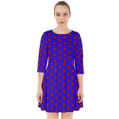 Blue Pattern Red Texture Smock Dress by Mariart