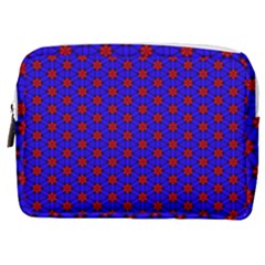 Blue Pattern Red Texture Make Up Pouch (medium) by Mariart