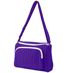 Blue Pattern Red Texture Front Pocket Crossbody Bag by Mariart