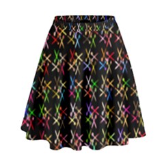 Scissors Pattern Colorful Prismatic High Waist Skirt by HermanTelo