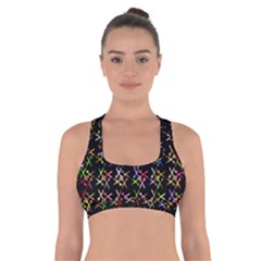 Scissors Pattern Colorful Prismatic Cross Back Sports Bra by HermanTelo