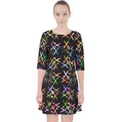 Scissors Pattern Colorful Prismatic Pocket Dress by HermanTelo