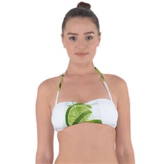 Lime Club Soda Drink Cocktail Halter Bandeau Bikini Top by Pakrebo