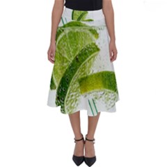 Lime Club Soda Drink Cocktail Perfect Length Midi Skirt by Pakrebo