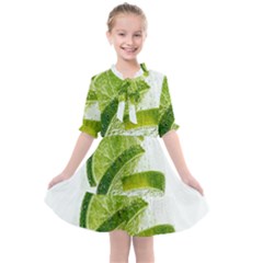 Lime Club Soda Drink Cocktail Kids  All Frills Chiffon Dress by Pakrebo