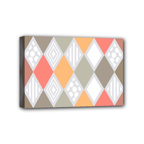 Non Seamless Pattern Diamond Shape Mini Canvas 6  X 4  (stretched) by Pakrebo