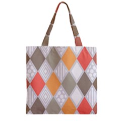 Non Seamless Pattern Diamond Shape Zipper Grocery Tote Bag