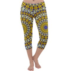 Fractal Kaleidoscope Mandala Capri Yoga Leggings