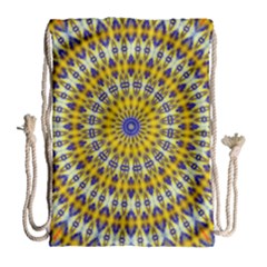 Fractal Kaleidoscope Mandala Drawstring Bag (large)
