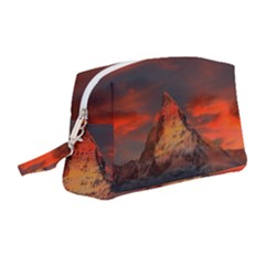 Switzerland Zermatt Mountains Snow Wristlet Pouch Bag (medium) by Pakrebo