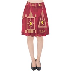 Background Objects Stylized Velvet High Waist Skirt by Pakrebo