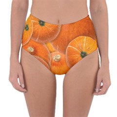 Pumpkin Halloween Fall Thanksgiving Reversible High-waist Bikini Bottoms by Pakrebo