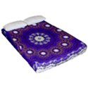 Mandala Abstract Design Pattern Blue Fitted Sheet (California King Size) View2