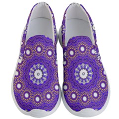 Mandala Abstract Design Pattern Blue Men s Lightweight Slip Ons by Pakrebo