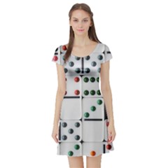 Dominos Dots Fun Short Sleeve Skater Dress