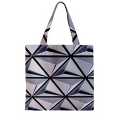 White Architectural Structure Zipper Grocery Tote Bag