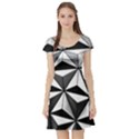 Black And White Diamond Shape Wallpaper Short Sleeve Skater Dress View1