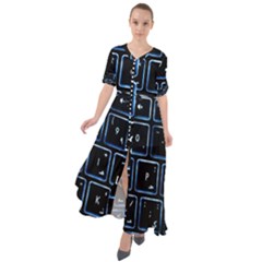 Contemporary Electronics Graphic Modern Waist Tie Boho Maxi Dress