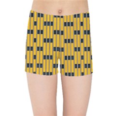 Yellow And Black Pattern Kids  Sports Shorts by Pakrebo