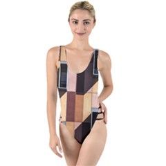 Architectural Design Architecture Building Colors High Leg Strappy Swimsuit by Pakrebo