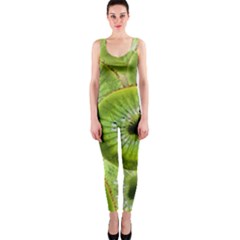 Sliced Kiwi Fruits Green One Piece Catsuit by Pakrebo