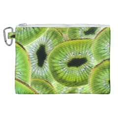 Sliced Kiwi Fruits Green Canvas Cosmetic Bag (xl) by Pakrebo