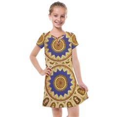 Red And White Angels Printed On Green Red And Purple Round Rug Kids  Cross Web Dress by Pakrebo