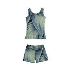 Closeup Photo Of Green Variegated Leaf Plants Kids  Boyleg Swimsuit