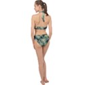 Closeup Photo Of Green Variegated Leaf Plants Halter Side Cut Swimsuit View2