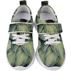 Closeup Photo Of Green Variegated Leaf Plants Kids  Velcro Strap Shoes