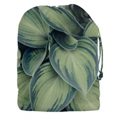 Closeup Photo Of Green Variegated Leaf Plants Drawstring Pouch (XXXL)