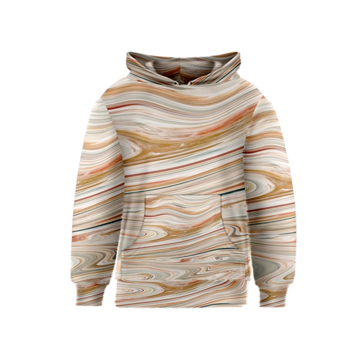 Brown And Yellow Abstract Painting Kids  Pullover Hoodie