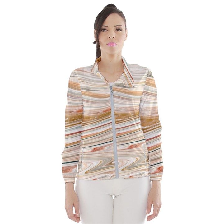 Brown And Yellow Abstract Painting Women s Windbreaker