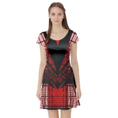 Low Angle Photography Of Red Metal Tower Short Sleeve Skater Dress