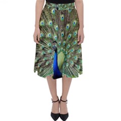 Blue And Green Peacock Classic Midi Skirt by Pakrebo