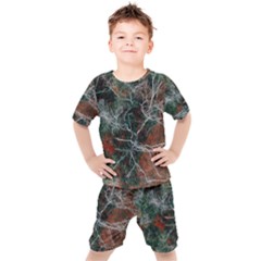 Aerial Photography Of Green Leafed Tree Kids  Tee And Shorts Set by Pakrebo