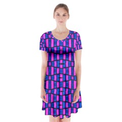 Ml-c5-5 Short Sleeve V-neck Flare Dress by ArtworkByPatrick