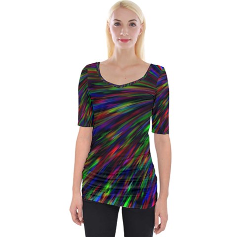 Explosion Fireworks Rainbow Wide Neckline Tee by Bajindul