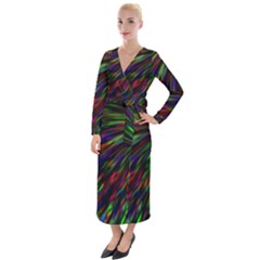 Explosion Fireworks Rainbow Velvet Maxi Wrap Dress by Bajindul