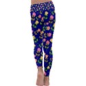 Flowers Roses Blue Kids  Lightweight Velour Classic Yoga Leggings View4