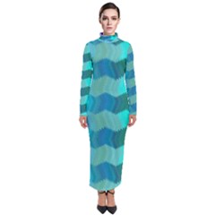 Texture Geometry Turtleneck Maxi Dress