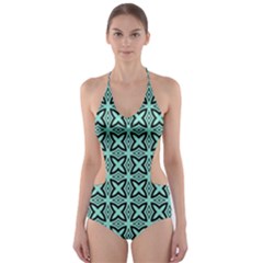 Texture Tissue Seamless Cut-out One Piece Swimsuit